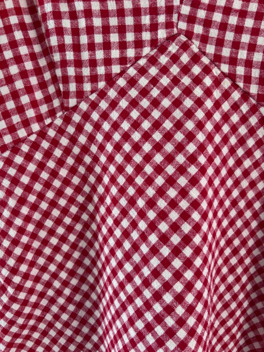 Abercrombie & Fitch Linen Blend Red & White Mini Gingham Dress - Picture 3 of 5